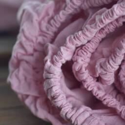 Linen Fitted Sheet in A Melange Pink Color Queen King Twin 100% Flax Softened Sheet Rose Linen Bedding - thumbnail 2