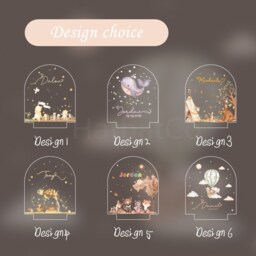 Personalized Animal Night Light, Baby Nursery Lamp - thumbnail 2