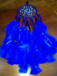Blue Lavender Beaded Feather Dream Catcher. Glass Sapphire & Ruby Dreamcatcher Wall Hanging/Boho Bedroom Decor Nursery