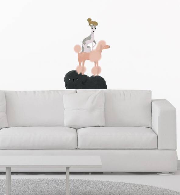 Silly Stacked Dogs Wall Sticker Decal - & Pets Stickers, Art, Decals, Kids Boys, Girls, Animals Decals