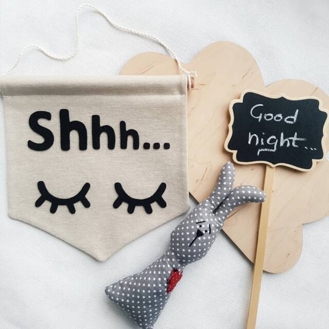 Sleepy Eyes Door Hanging - Eyelash Wall Decor Minimalist Canvas Banner For Kids Room - image 1