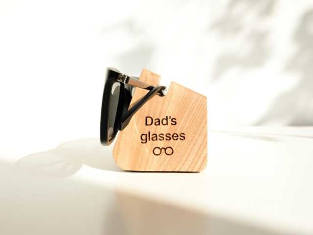 Personalized Glasses Holder, Wooden Stand For Eyeglasses, Custom Eyewear Organizer, Unique Gift Dad Or Grandpa - image 1