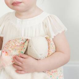 "Heirloom Bunny Lovey - Personalized Gift Organic Cotton + Liberty Of London ""Adelajda"