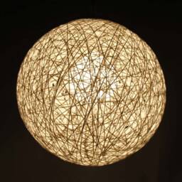 Handwoven Paper Rope Globe Pendant Light Bohemian Chandelier - thumbnail 3