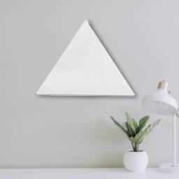 Triangular Shaped Mirrors With White Backing & Hooks, Bespoke Shapes Made, Engaving Services - thumbnail 2
