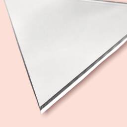 Triangular Shaped Mirrors With White Backing & Hooks, Bespoke Shapes Made, Engaving Services - thumbnail 4