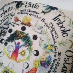Wheel Of The Year Cushion Cover Scatter Pagan Wiccan Home Decor Sofa Chair - thumbnail 3