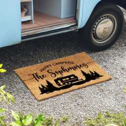 Happy Campers - Choose Your Own Campervan Doormat Personalized Door Mat Outdoor Camping Gifts Family Name Camper - thumbnail 2
