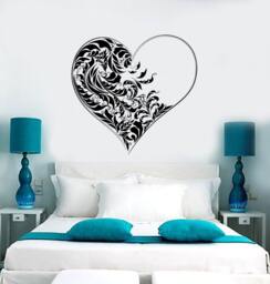 Wall Vinyl Decal Romantic Love Hearts Cool Amazing Decor For Bedroom 1367Dz - thumbnail 1