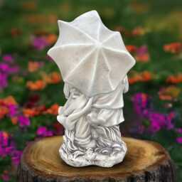 Large Couple Under Umbrella Statue Romantic Garden Sculpture Stone Lovers Figurine Outdoor Wedding Decoration Children Ornament Yard Art - thumbnail 4