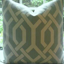 Ikat Linen Throw Pillow Cover - Soft Gold, Blue, Green, Ivory - thumbnail 3