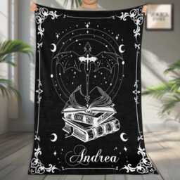 Personalized Dragon Book Fleece Blanket, Fantasy Reading Blanket Gift, Gift For Lovers, Decor - thumbnail 2