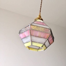 Pendant Light Pink Yellow Glass - thumbnail 3