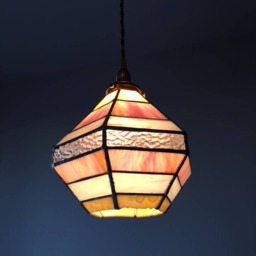 Pendant Light Pink Yellow Glass - thumbnail 2