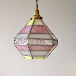 Pendant Light Pink Yellow Glass - thumbnail 1
