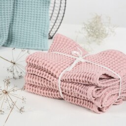 Waffle Bath Towel Set - Natural Towel - Linen Cotton Blend Sauna Softened Organic Waffle - thumbnail 3