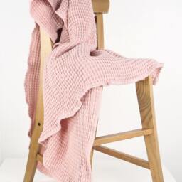 Waffle Bath Towel Set - Natural Towel - Linen Cotton Blend Sauna Softened Organic Waffle - thumbnail 2