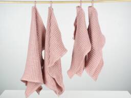 Waffle Bath Towel Set - Natural Towel - Linen Cotton Blend Sauna Softened Organic Waffle - thumbnail 1