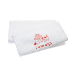 Personalized Kids Embroidered Towel Boy & Dog Design - thumbnail 2