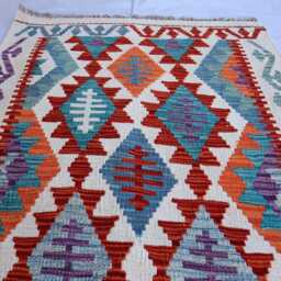 3x10 Maimana Chubi New Runner Rug, Flatweave Oriental Stunning Afghan Handmade Kilim Turkmen Hallway Rug - thumbnail 3