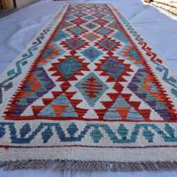 3x10 Maimana Chubi New Runner Rug, Flatweave Oriental Stunning Afghan Handmade Kilim Turkmen Hallway Rug - thumbnail 2