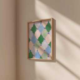 Patchwork Print -Vintage Nursery - Quilt Illustration Painted Illustration Unframed Baby Child Artwork Hand Painted - thumbnail 2
