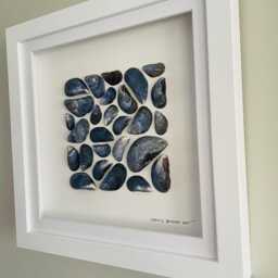 Cornish Mussel Shell Wall Art Framed Coastal Picture Beach House Decor Gift For Him Handmade in Cornwall - thumbnail 4