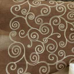 Geneva, By Softline, Chain Stitch Embroidered Linen Look, Chocolate Color - thumbnail 2