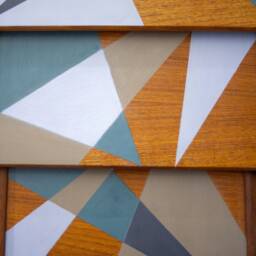 Midcentury Gplan Quadrille Nest Of Tables - Geometric Handpainted Design - thumbnail 2