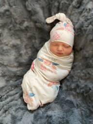 Swaddle Blanket & Newborn Hat Or Headband Set. Leggings. Take Home Baby Girl Clothes. Shower Gift. Photo Prop - thumbnail 1