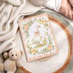Charming Goose Nursery Print - Lace Floral Gingham Duck Art - thumbnail 3