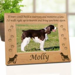 Springer Spaniel Gift, English Dog Memorial Picture Frame Personalized With Pet Name & Choice Of 3 Remembrance Quotes - thumbnail 3