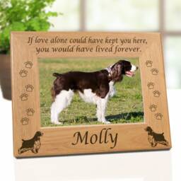 Springer Spaniel Gift, English Dog Memorial Picture Frame Personalized With Pet Name & Choice Of 3 Remembrance Quotes - thumbnail 2