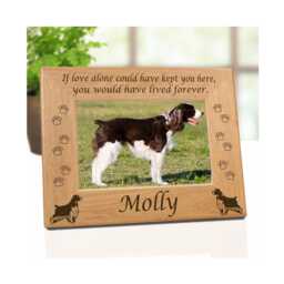 Springer Spaniel Gift, English Dog Memorial Picture Frame Personalized With Pet Name & Choice Of 3 Remembrance Quotes - thumbnail 1