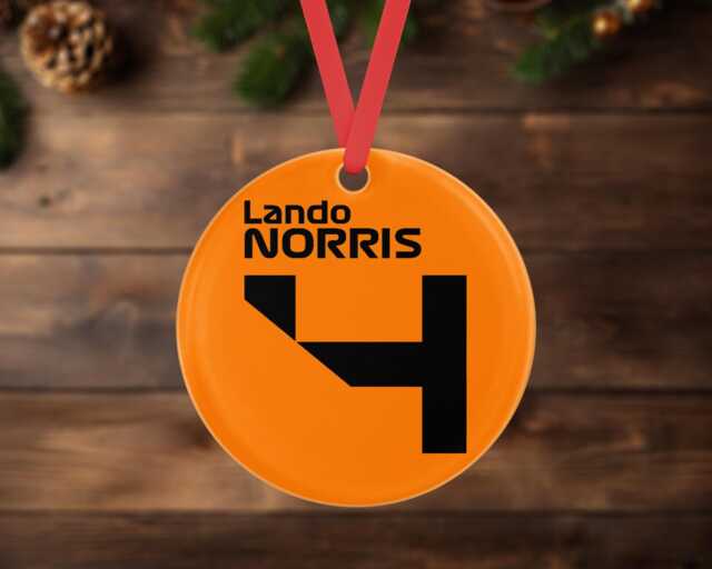 Lando Norris #4 Ceramic Ornament - Car Accessory Accessories Christmas Tree Gift F1 Gift Mclaren - image 1