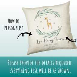 Personalised Baby Cushion New Gift Printed Name Design - Pillow For Girls Boys Nursery Bedroom Decor Cs234 - thumbnail 3