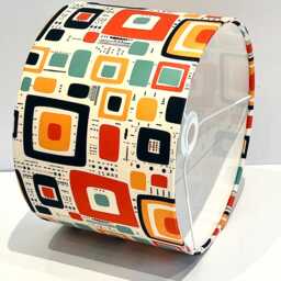Handmade By Order Luxury Orange Yellow Multicoloured Retro Geometric Pattern Drum Lamp Shade Pendant Light All Shapes & Sizes - thumbnail 3