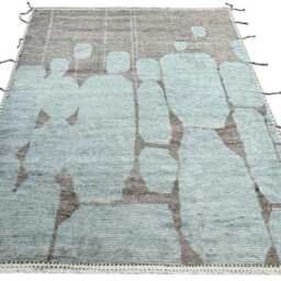 Hand-Knotted Moroccan Beni Ourain Rug, 100% Natural Wool, Modern Berber Carpet For Living Room - thumbnail 2