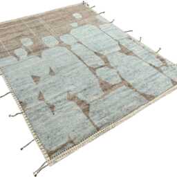 Hand-Knotted Moroccan Beni Ourain Rug, 100% Natural Wool, Modern Berber Carpet For Living Room - thumbnail 3