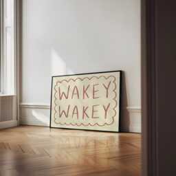 Wakey Unframed Print - Bedroom Prints Art Posters Nursery Bold Horizontal Wall Quirky Decor House - thumbnail 2