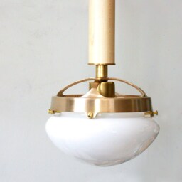 Modern Maple Wood Ceiling Fixture Light Pendant With Opal Glass Shade Kitchen Island Lighting Mudroom - thumbnail 3