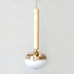 Modern Maple Wood Ceiling Fixture Light Pendant With Opal Glass Shade Kitchen Island Lighting Mudroom - thumbnail 2