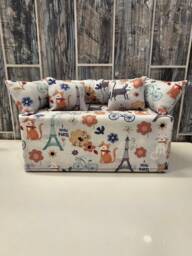 Hand-Made Cats in Paris Sofa/Couch Tissue Box Cover - Tissue Box Not Included