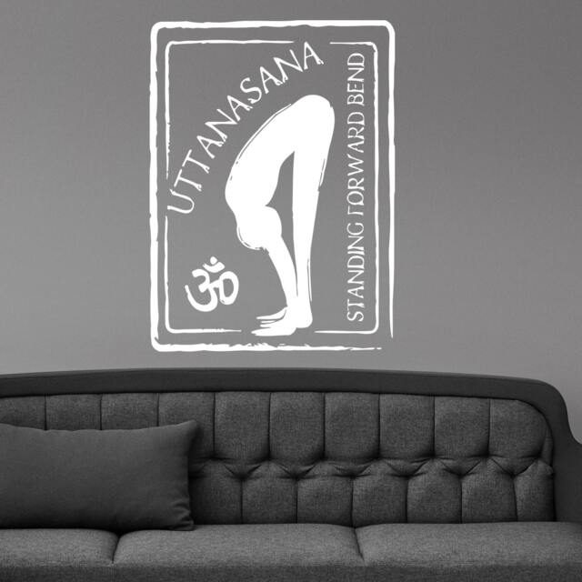 Uttanasana Standing Forward Yoga Pose Om Symbol Wall Sticker Vinyl Mural Decal Home House Art Decor Free Shipping L158 - image 1