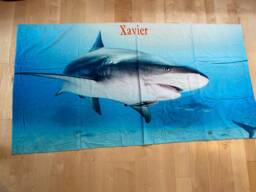 xl Shark Personalized Beach Towel Decor Bathroom Birthday Boy Gift Pool Party