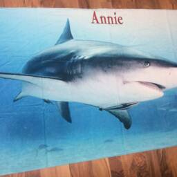 xl Shark Personalized Beach Towel Decor Bathroom Birthday Boy Gift Pool Party - thumbnail 2