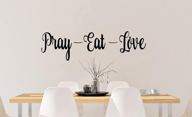 Pray Eat Love - Vinyl Decal Prayer Family Dining Room Home Decor Decals Sticker Wall Stickers - image 1