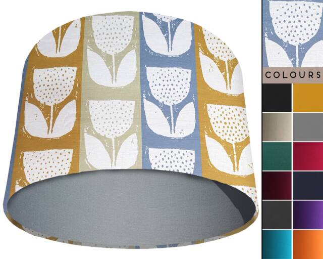 Scandi Floral Lampshade Scandinavian Ceiling Or Table Lamp Shade - image 1