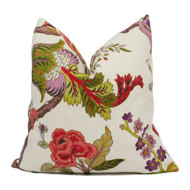 Sanderson - Fusang Tree Cinnabar Red Cushion Cover Throw Pillow Designer Home Decor - image 1