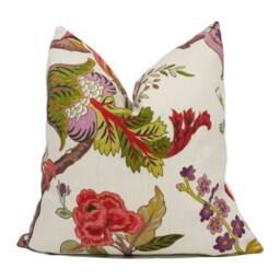 Sanderson - Fusang Tree Cinnabar Red Cushion Cover Throw Pillow Designer Home Decor - thumbnail 1
